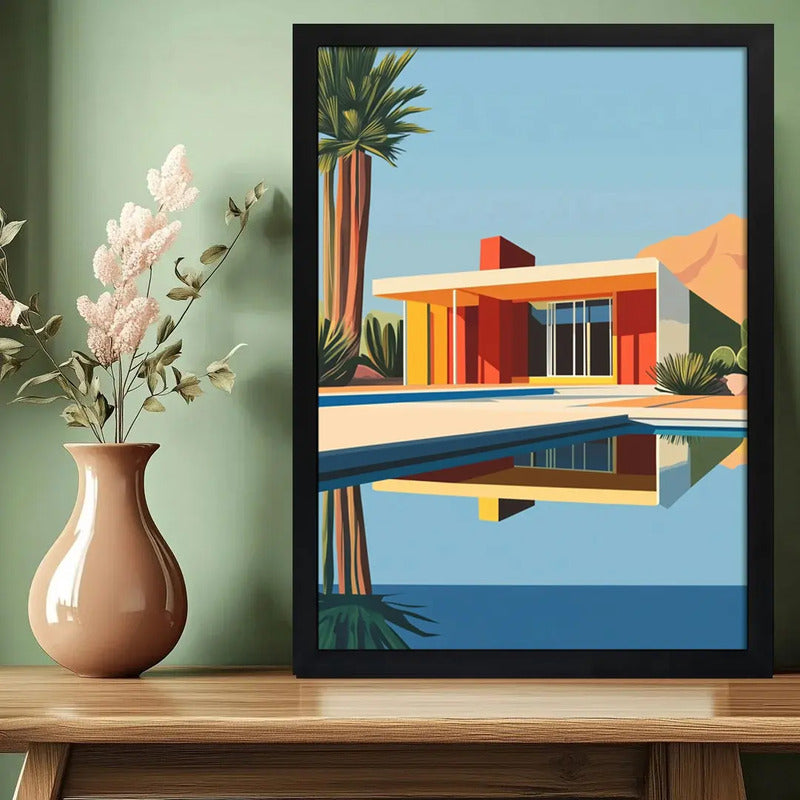 Cuadro Arquitectura Moderna Bauhaus Proyectos De Decoracion Casa Oasis Moderno David Hockney Negro