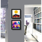 Set 2 Cuadros Geometrico Escandinavo Abstracto Decoracion B1