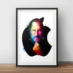 Cuadro Steve Jobs Colors Apple Decoracion Con Paspartú Marco Negro
