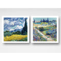 Set 2 Cuadros Living Dormitorio Van Gogh Obras Brs2 33x33cm Marco Blanco