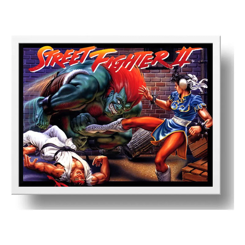 Cuadro Street Fighter 2 Juego Retro Game Geek Decoracion Br1