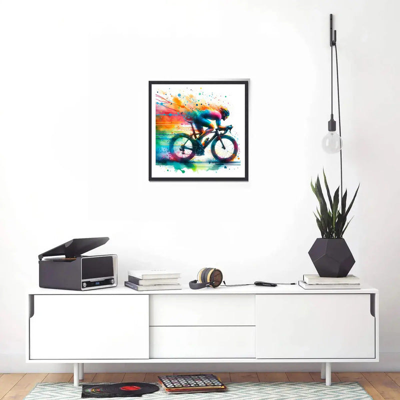 Cuadro Bicicleta Pop Art Bike Gym Ciclismo Deportes 33x33cm Marco Negro