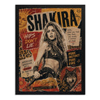 Cuadro Shakira Ritmo Vibrante Musica Pop Loba Arte Vintage Marco Negro