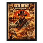 Cuadro Red Dead Redemption 2 Videojuego Playstation Art Game Marco Negro