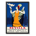 Cuadro Ciudades Vintage Retro Espana Francia Brasil China Sevilla Espana Vintage 2 Marco Negro