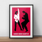 Cuadro Pulp Fiction Danza Minimalista Tarantino Con Paspartú Marco Negro