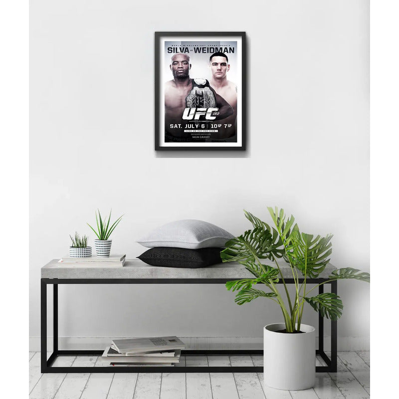 Cuadro Ufc Fight Peleas Famosas Retro Mma Deporte Coleccion Ufc 162 Anderson Silva Vs Chris Weidman Negro