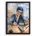 Cuadro Chico Xavier Médium Escritor Arte Espírita Retro Marco Negro