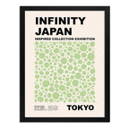 Cuadro Yayoi Kusama Infinity Dots Arte Japones Minimalista Yayoi Kusama Dots Verde Suave Marco Negro