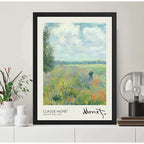 Cuadro Living Claude Monet Signature Campo De Amapolas Arte Marco Negro