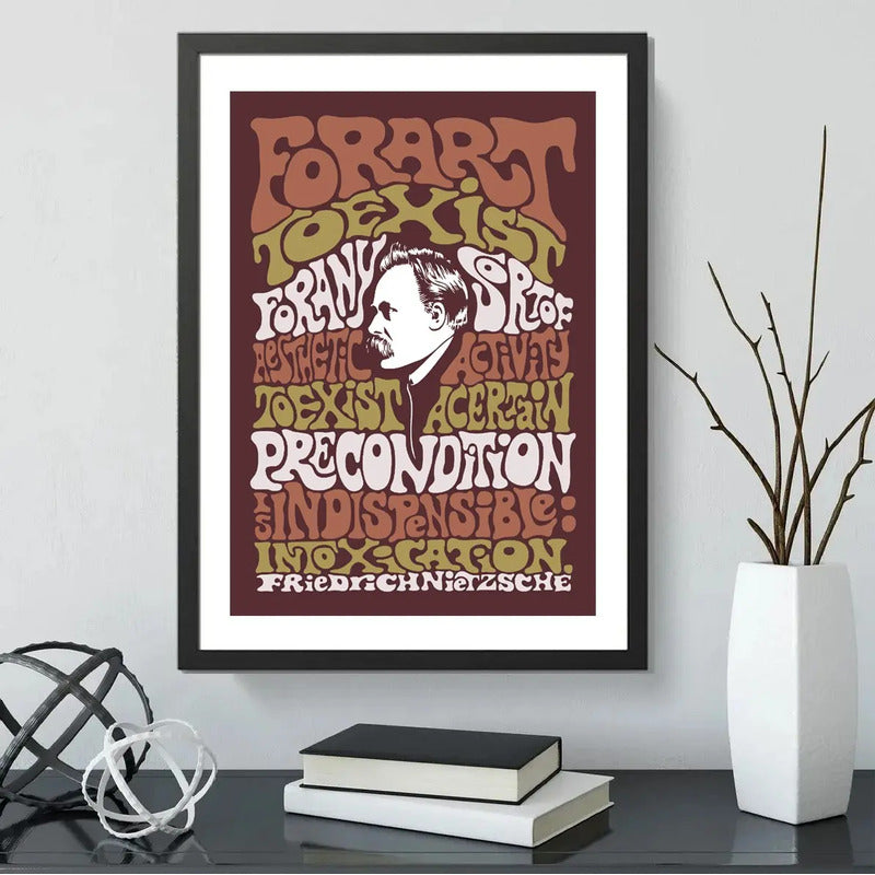 Cuadro Friedrich Nietzsche Frase Arte Escritor Decoracion Marco Negro