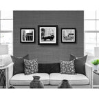 Set 3 Cuadros Toro De Wall Street Blanco Y Negro 33 Marco Negro