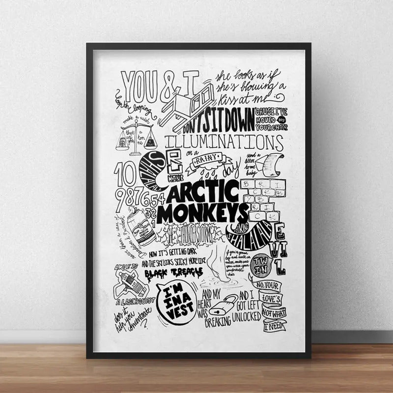Cuadro Arctic Monkeys Letra Musica Indie Rock Decoracion
