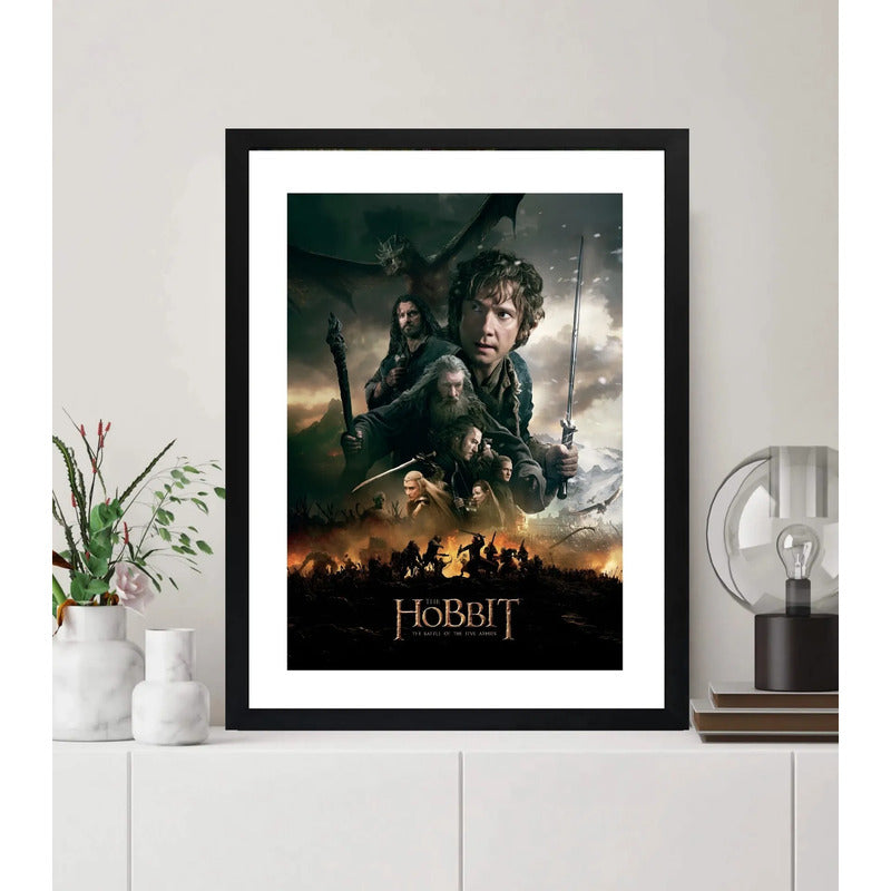 Cuadro El Hobbit La Batalla De Los Cinco Ejércitos Pelicula Marco Negro
