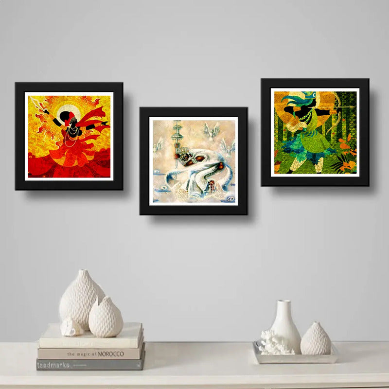 Set 3 Cuadros Orixas Iansá Oxalá Oxossi Umbanda Decoracion