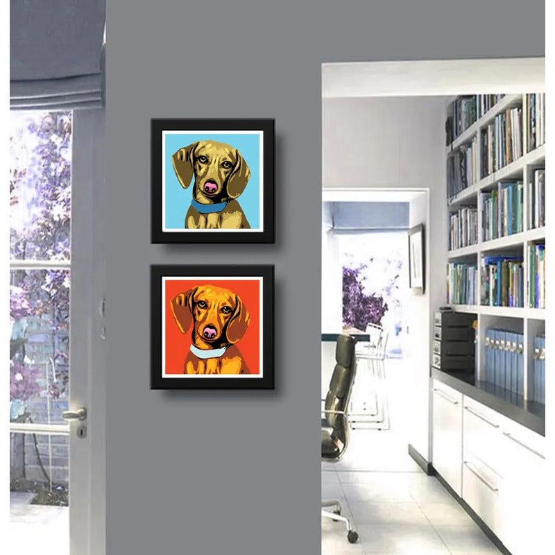 Set 2 Cuadros Perro Dachshund Pop Art Mascotas Decoracion