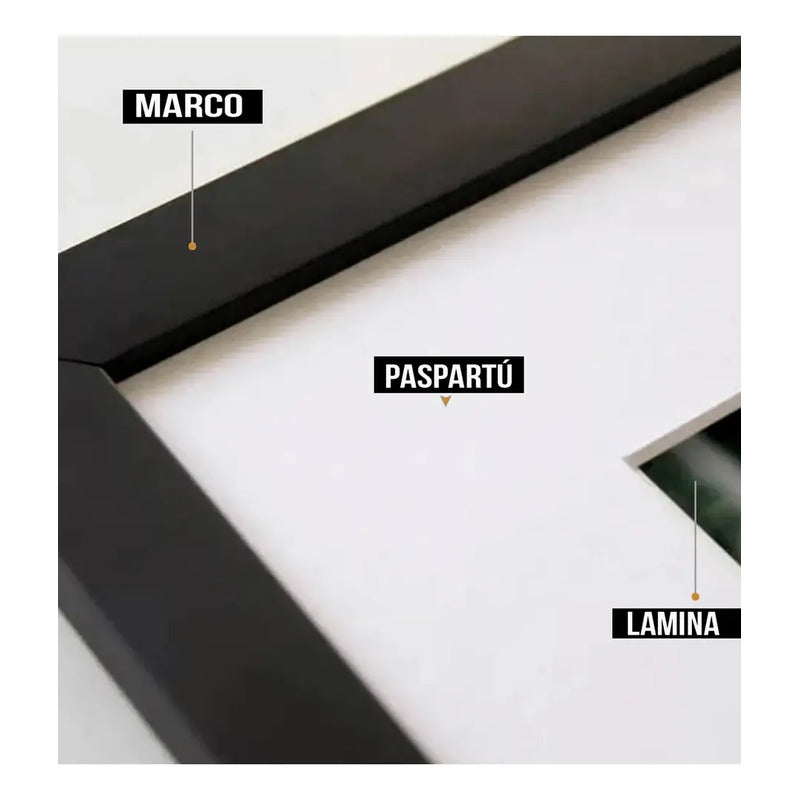 Cuadro Joan Miró Litografía Bs1 Arte Abstracto Con Paspartú Marco Negro