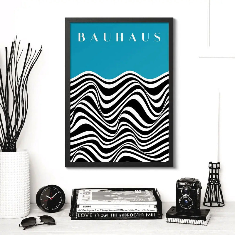 Cuadro Bauhaus Exposición Arte Exhibition Art Poster Afiche Bauhaus 5 Marco Negro