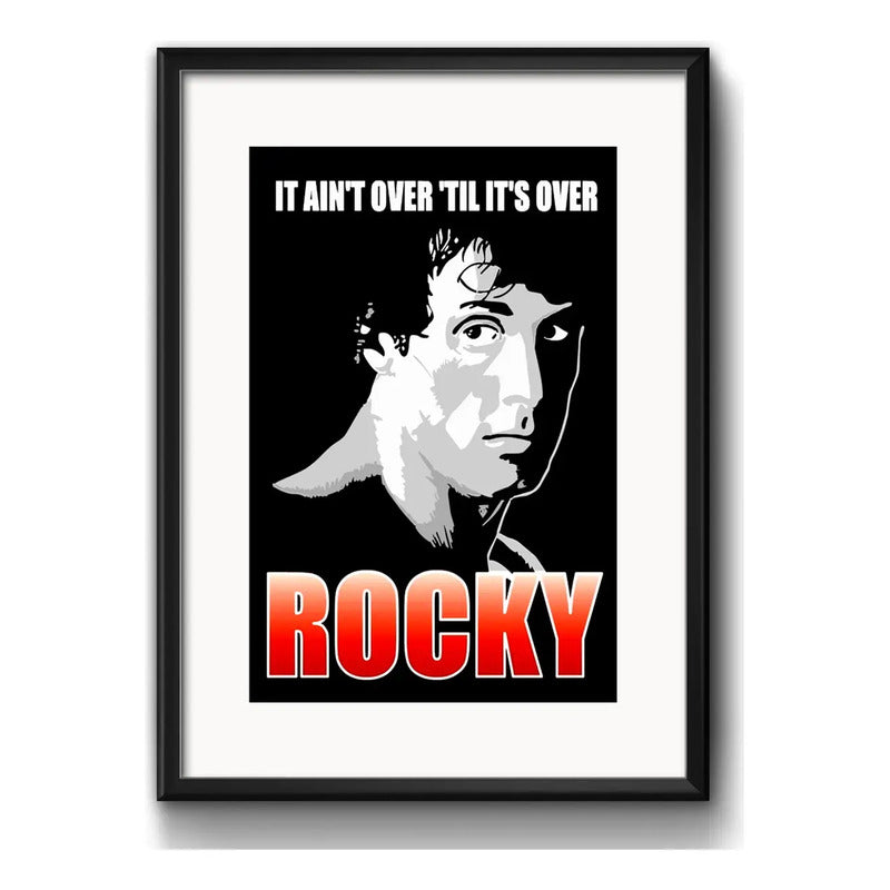 Cuadro Rocky Balboa Frase Stallone Boxe Gym Con Paspartú Marco Negro