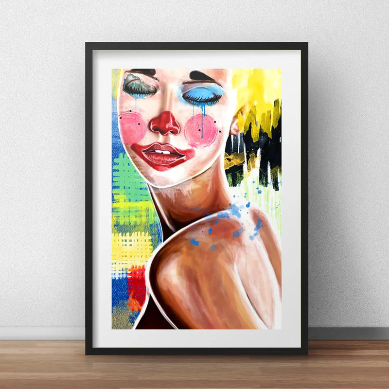 Cuadro Payasa Pop Art Artista Circo Decoracion Con Paspartú