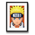 Cuadro Naruto Pop Art Anime Manga Decoracion Con Paspartú Marco Negro