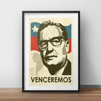 Cuadro Salvador Allende Venceremos Arte Decoracion Paspartú Marco Negro