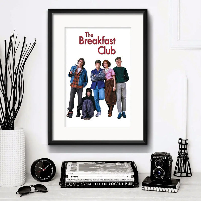 Cuadro Breakfast Club De Los Cinco Pelicula Bs3 Con Paspartú Marco Negro