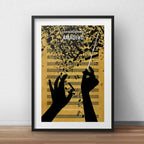 Cuadro Amadeus Mozart Pelicula Cine Decoracion Con Paspartú Marco Negro