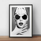 Cuadro Fashion Moda Blanco Y Negro Salón Decoración Paspartú