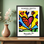 Cuadro Romero Britto Pop Art Un Nuevo Dia Corazon Living Marco Negro