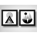 Set 2 Cuadros Geometrico Escandinavo Abstracto Decoracion B2