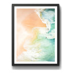 Cuadro Surf Mar Ola Tabla Playa Decoracion Playera Tropical Marco Negro