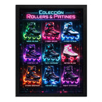 Cuadro Colección Rollers & Patines Patin En Linea Deportes Marco Negro