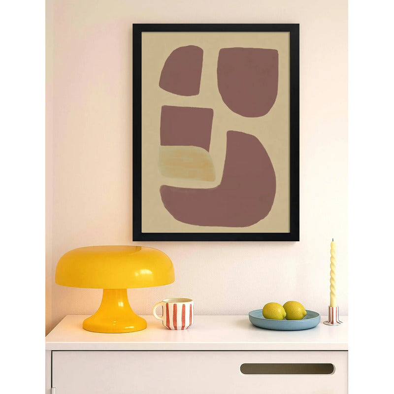 Cuadro Dormitorio Living Boho Abstracto Equilibrio Y Calma Marco Negro