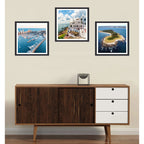 Set 3 Cuadros Punta Del Este Puerto Casapueblo Isla Gorriti Marco Negro