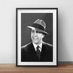 Cuadro Carlos Gardel Tango Cantante Decoracion Con Paspartu Marco Negro