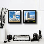 Set 2 Cuadros Brasilia Capital Brasil Parlamento Catedral