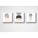 Set 3 Cuadros Geometrico Escandinavo Arbol Luna Decoracion