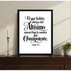 Cuadro Salmo 91:1 Biblia El Que Habita Al Abrigo Versiculo Marco Negro