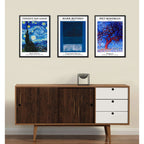 Set 3 Cuadros Van Gogh Mark Rothko Piet Mondrian Arte Azul La Noche Estrellada Blue White El Árbol Rojo Con Marco Negro