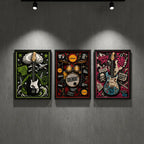 Set 3 Cuadros Green Day Punk Rock Instrumentos Musicales Marco Negro