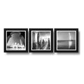 Set 3 Cuadros Dubái Emiratos Arabes Blanco Y Negro Decora