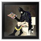 Cuadro Batman Baño Super Heroe Comics Decoracion Casa Bar Marco Negro
