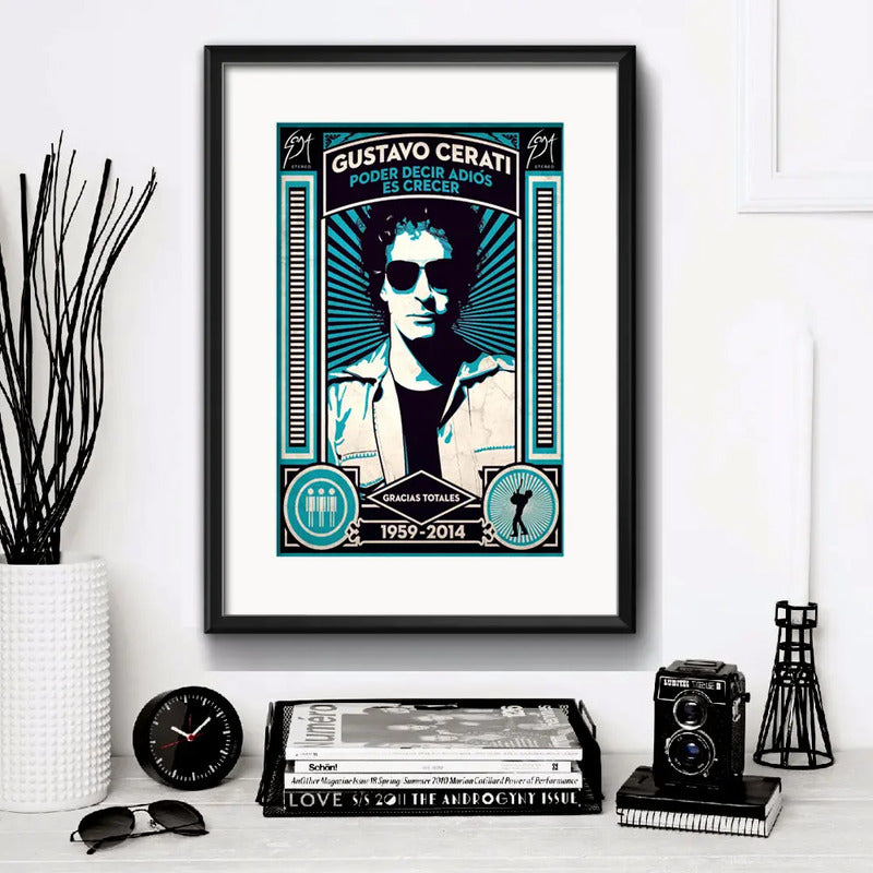 Cuadro Gustavo Cerati Soda Stereo B1 Decoracion Con Paspartú