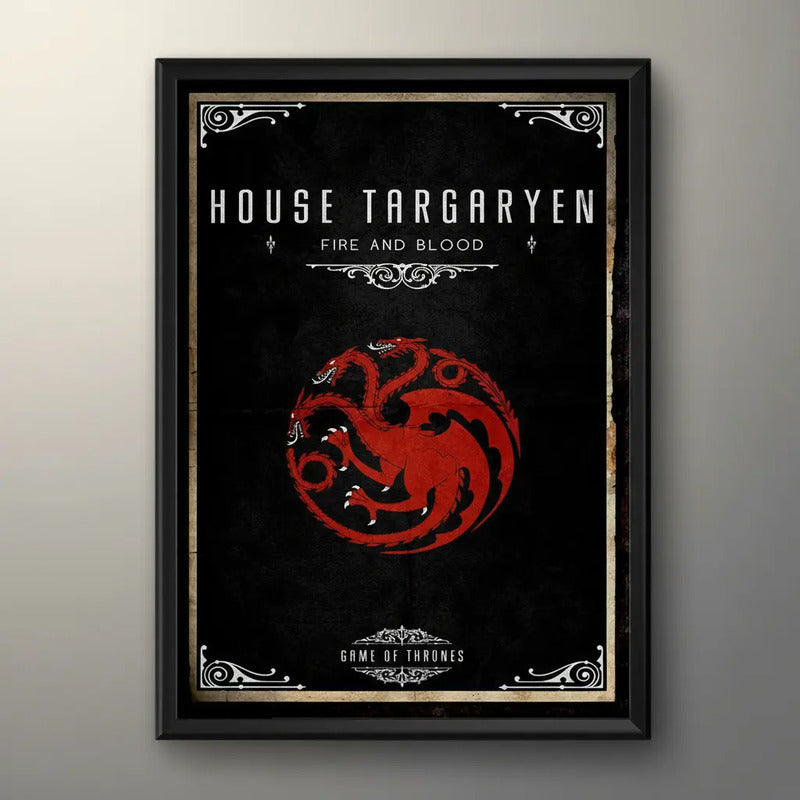 Cuadro Casas De Game Of Thrones Juego De Tronos Decoracion