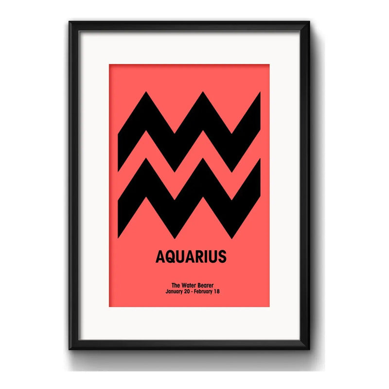 Cuadro Acuario Signo Zodiaco Astrologia Arte Con Paspartú