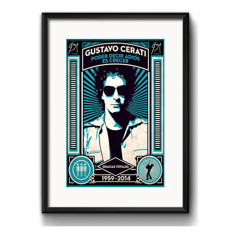 Cuadro Gustavo Cerati Soda Stereo B1 Decoracion Con Paspartú