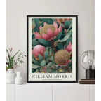 Cuadro William Morris Flores Botanico Art & Craft Decoracion Marco Negro