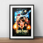 Cuadro Harry Potter Y La Piedra Filosofal Arte Con Paspartú Marco Negro