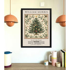 Cuadro Decoracion Arbol Navidad William Morris Navidena Art Marco Negro